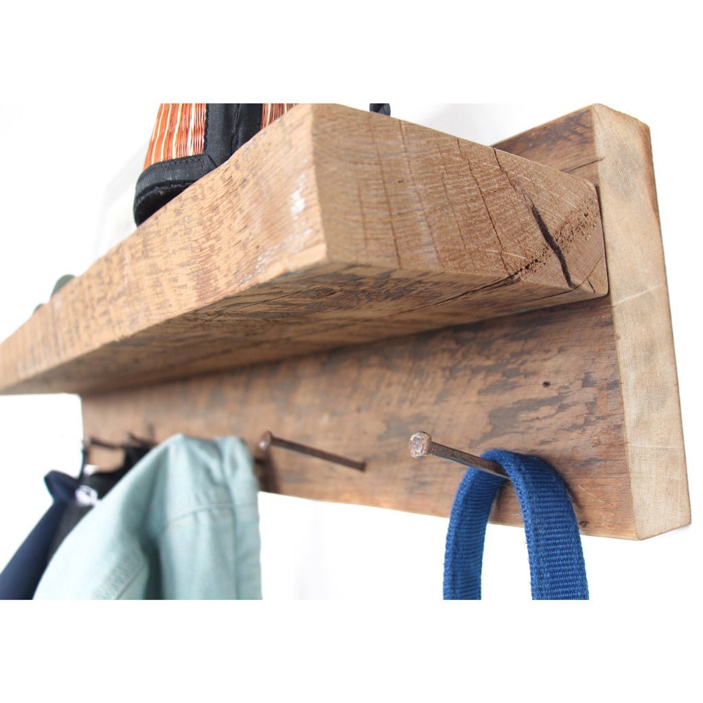 Wall Mounted Reclaimed Wood Coat Rack