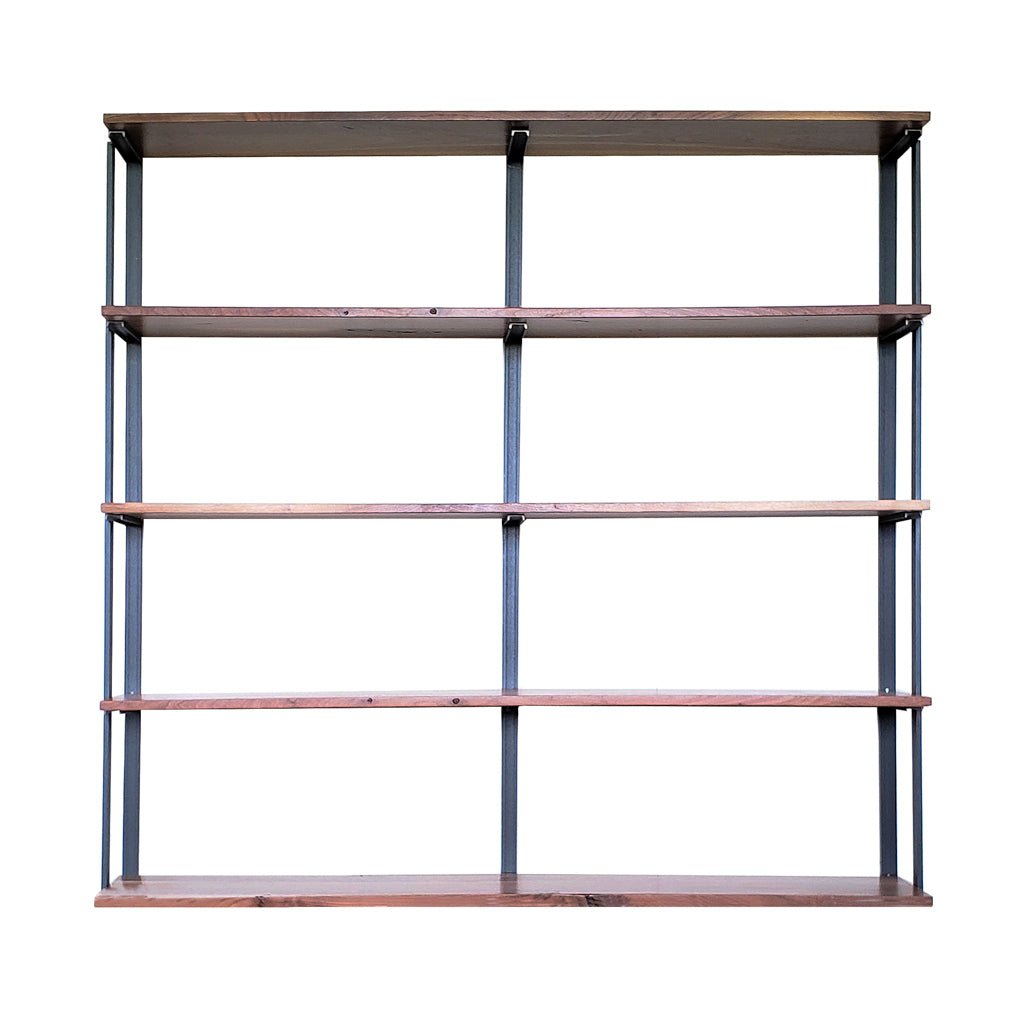 Wall Mount 5 Shelf Unit with Bookends: 72"H
