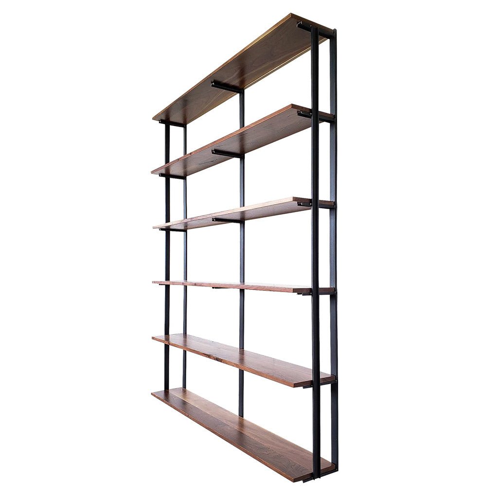 Wall Mount 6 Shelf Unit with Bookends: 89.5" H