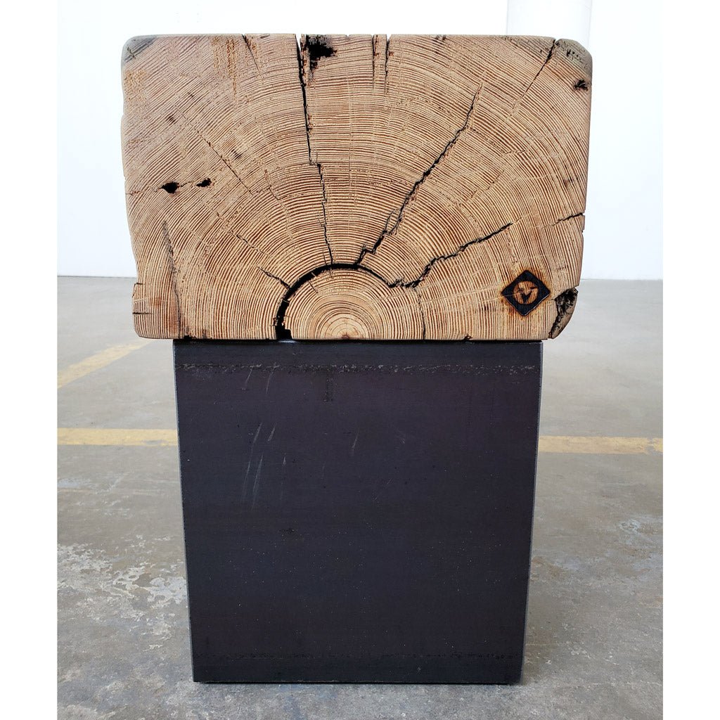 Reclaimed Beam Bench with Steel Channel Legs