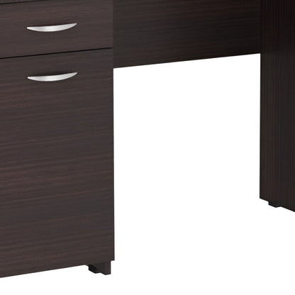 43" Espresso Computer Desk With Four Drawers