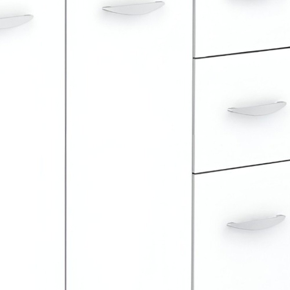 White Finish Wood Kitchen Storage Cabinet