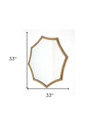 33" Gold Octagon Metal Framed Accent Mirror