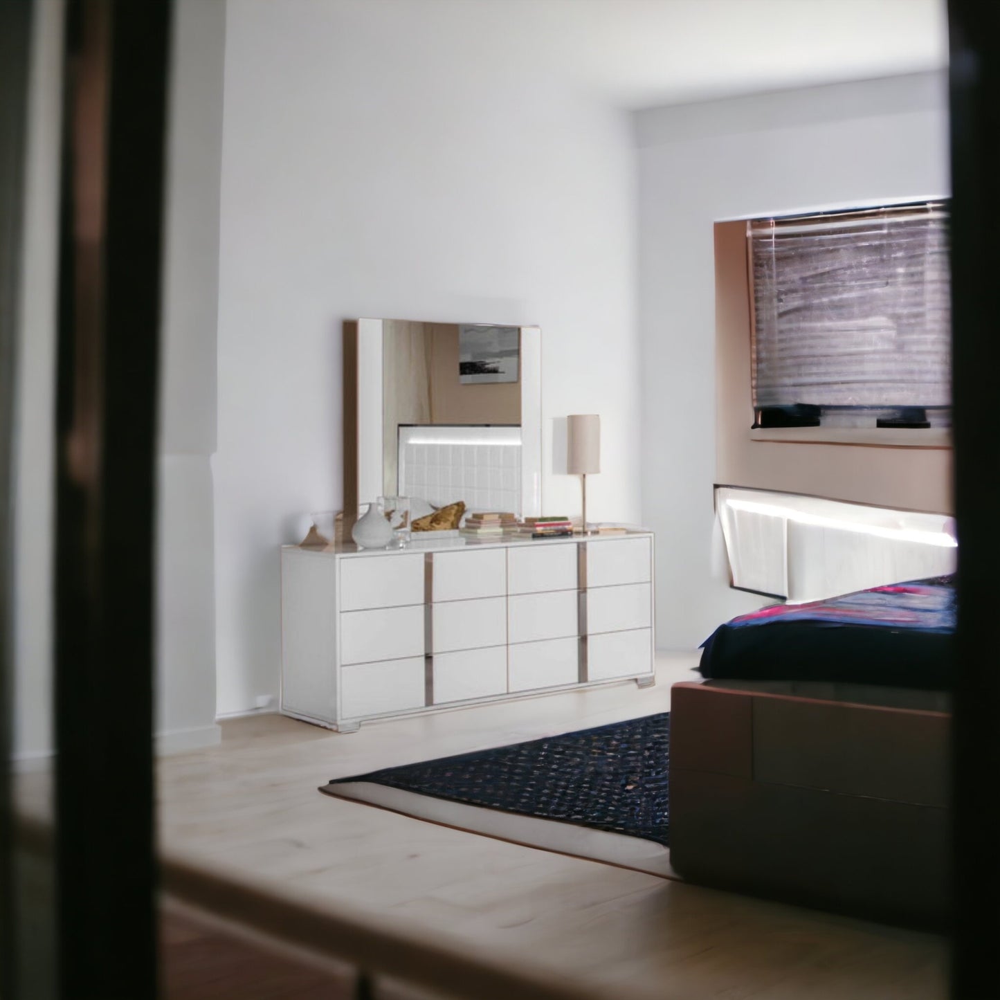 Minimalist White 6 Drawer Dresser