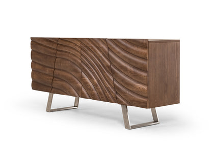 71" Natural Brown Solid Wood Sideboard