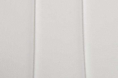 Set of Two White And Silver Upholstered Faux Leather Dining Side Chairs