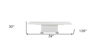 39" White Folding Pedestal Base Dining Table