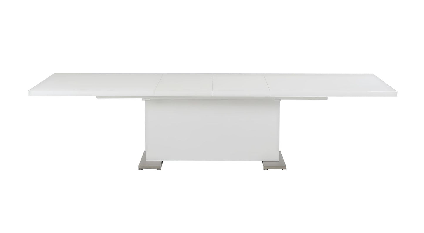 39" White Folding Pedestal Base Dining Table