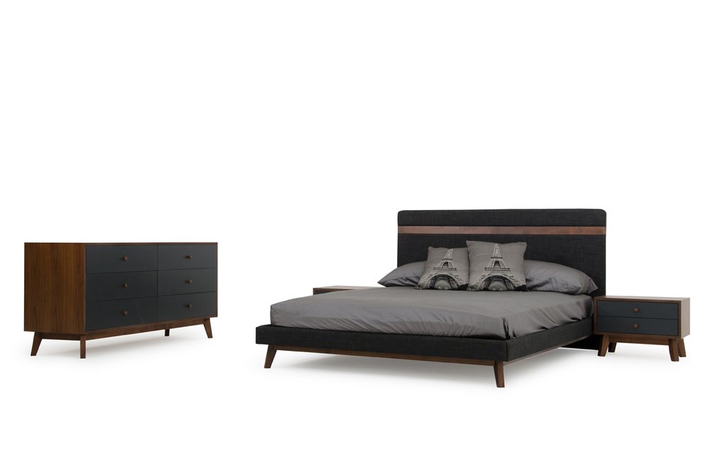 Black and Gray Bed Frame
