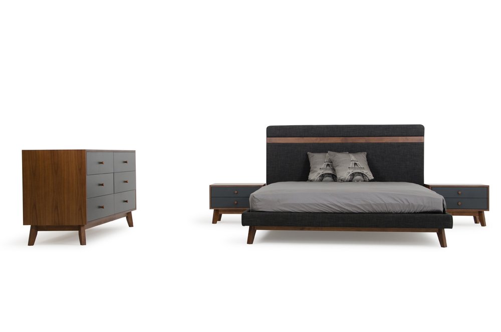 Black and Gray Bed Frame