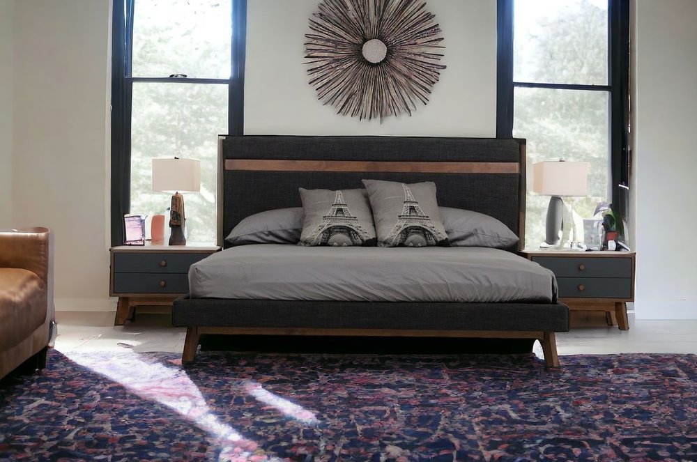 Black and Gray Bed Frame