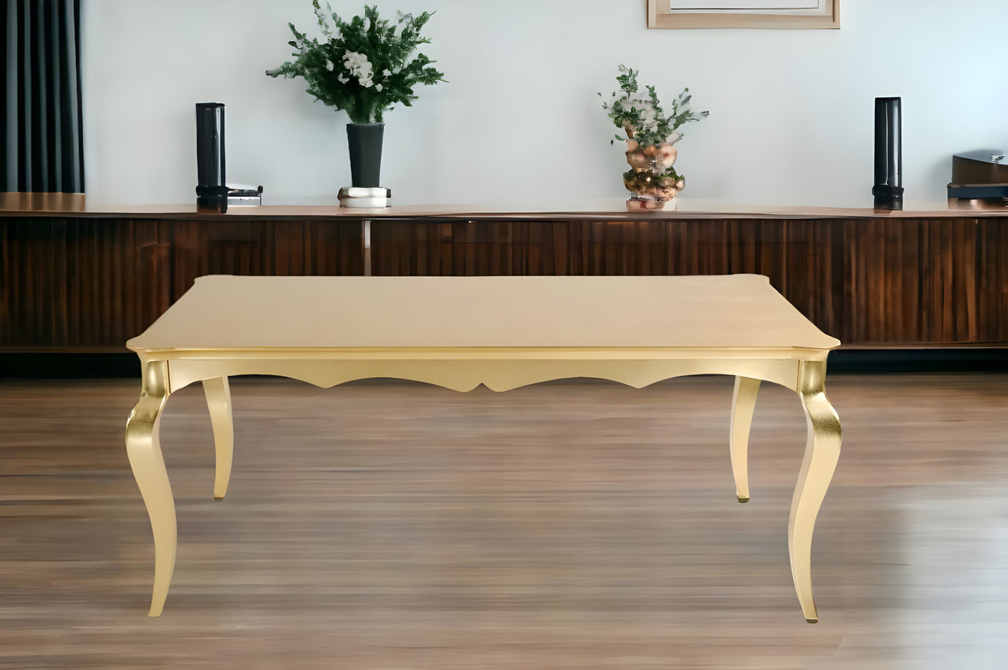 30" Golden Crocodile Lacquer Table