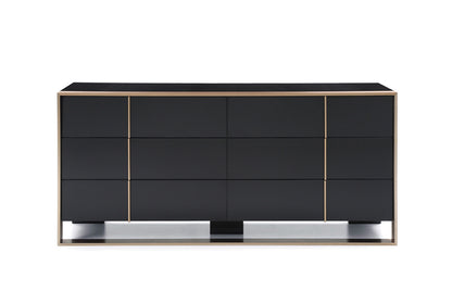 29" Black And Brushed Bronze Dresser