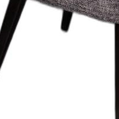 Gray And Black Upholstered Fabric Wing Back Dining Arm Chair