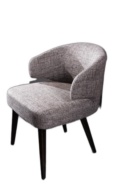 Gray And Black Upholstered Fabric Wing Back Dining Arm Chair