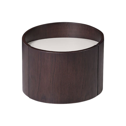 17" Dark Brown Solid Wood Round End Table