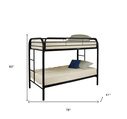 Black Twin Contemporary Metal Bunk Bed