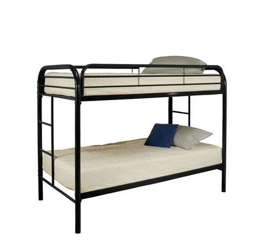 Black Twin Over Twin Metal Bunk Bed
