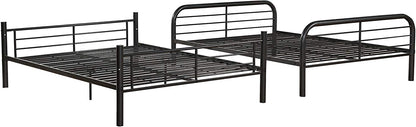 79" X 57" X 65" Dark Brown Metal Tube Full Over Full Bunk Bed