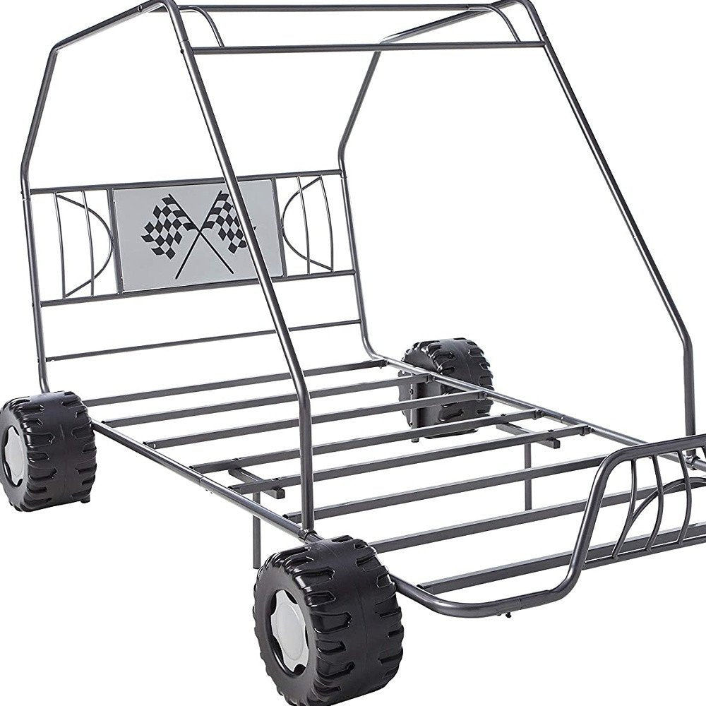 Gunmetal Steel Twin Bed Frame