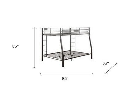 83" X 63" X 65" Sandy Black Metal Twin Xl Over Queen Bunk Bed