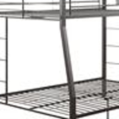 83" X 63" X 65" Sandy Black Metal Twin Xl Over Queen Bunk Bed