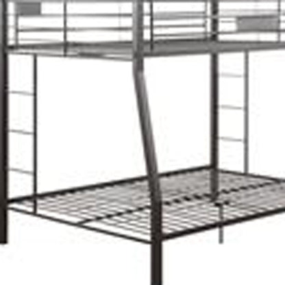 83" X 63" X 65" Sandy Black Metal Twin Xl Over Queen Bunk Bed