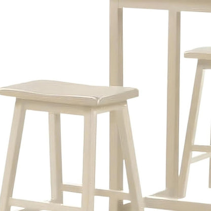 43" Three Piece Beige Solid Wood Rectangular Bar Table