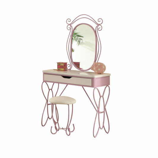 Lilac And White Butterfly Design Desk Vanity Dressing Table