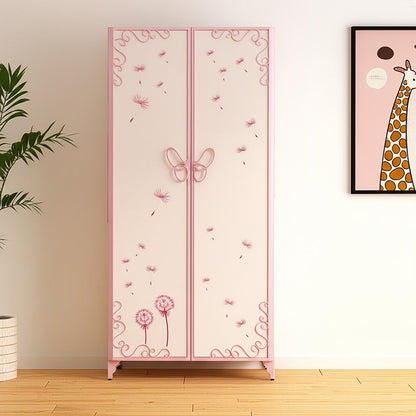 67" Light Purple And White Steel Two Door Combo Dresser