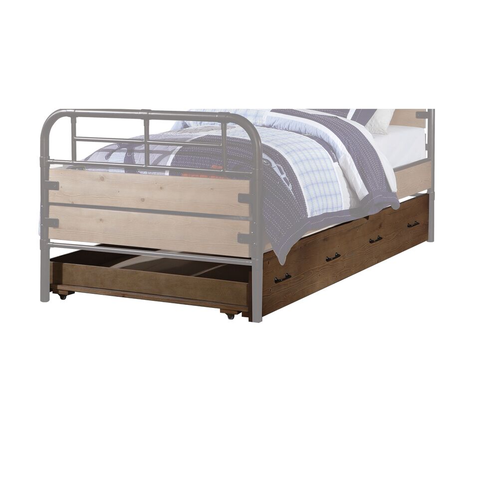 Brown and Black Solid Wood Twin Bed Frame