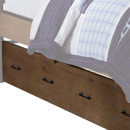 Brown and Black Solid Wood Twin Bed Frame