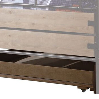 Brown and Black Solid Wood Twin Bed Frame