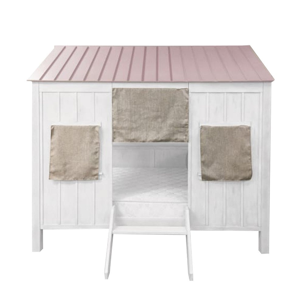 White Solid Wood Full House Bed