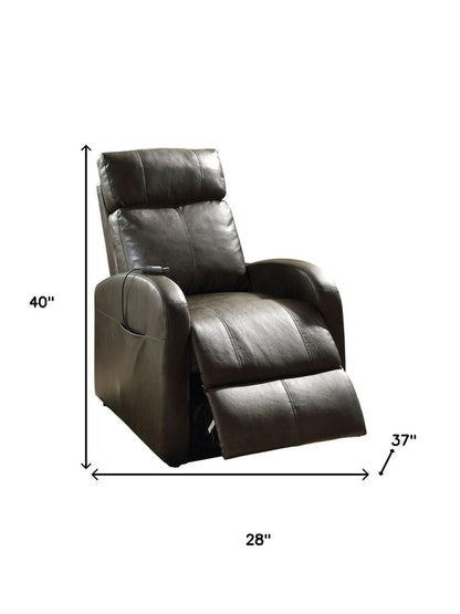 28" Red Tufted Faux Leather Power Lift Assist Recliner