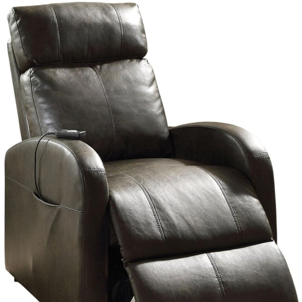 28" Red Tufted Faux Leather Power Lift Assist Recliner