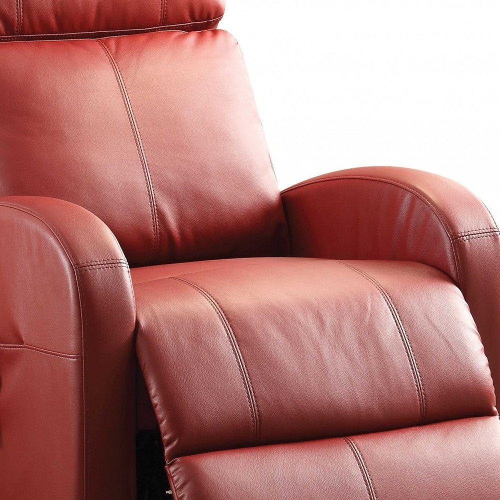28" Gray Tufted Faux Leather Faux Leather Power Lift Assist Recliner