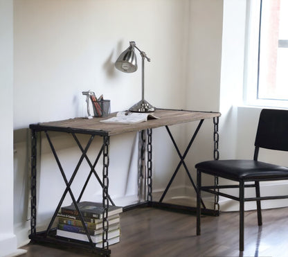 48" Brown and Black Computer Desk