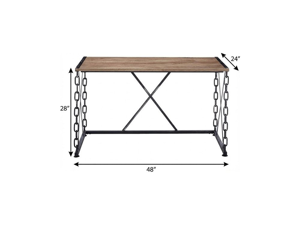 48" Brown and Black Computer Desk