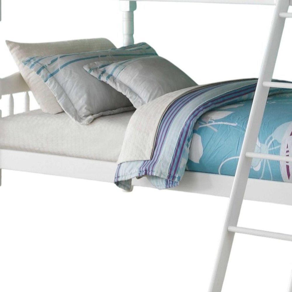 White Twin Over Twin Bunk Bed