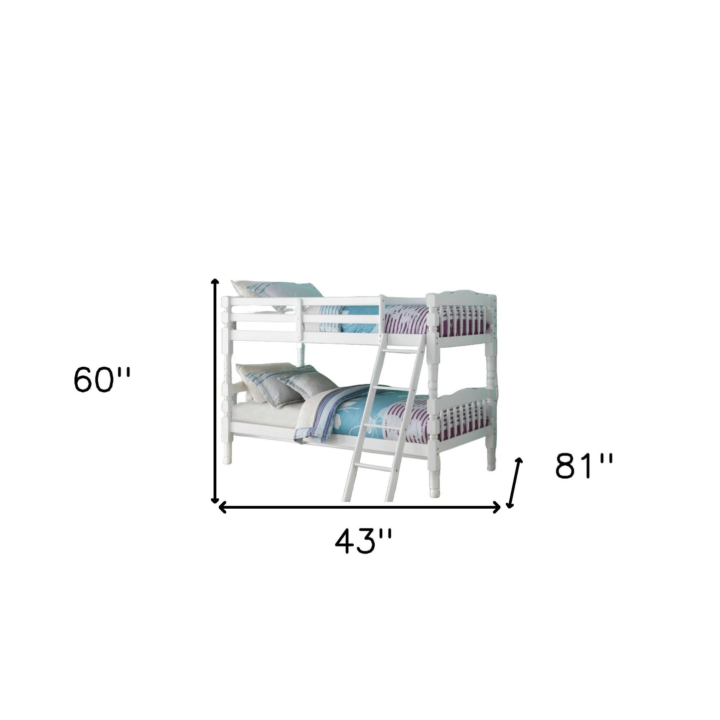 White Twin Transitional Bunk Bed