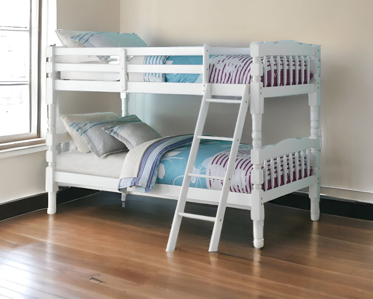 White Twin Transitional Bunk Bed