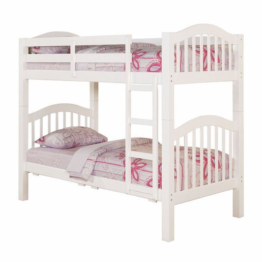 White Twin Over Twin Bunk Bed