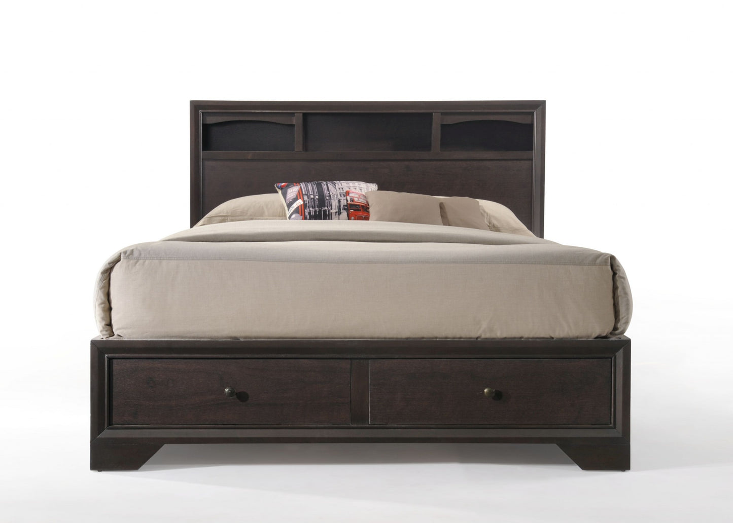 Rich Espresso Finish King Bed With Storage