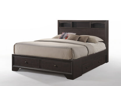 Rich Espresso Finish King Bed With Storage