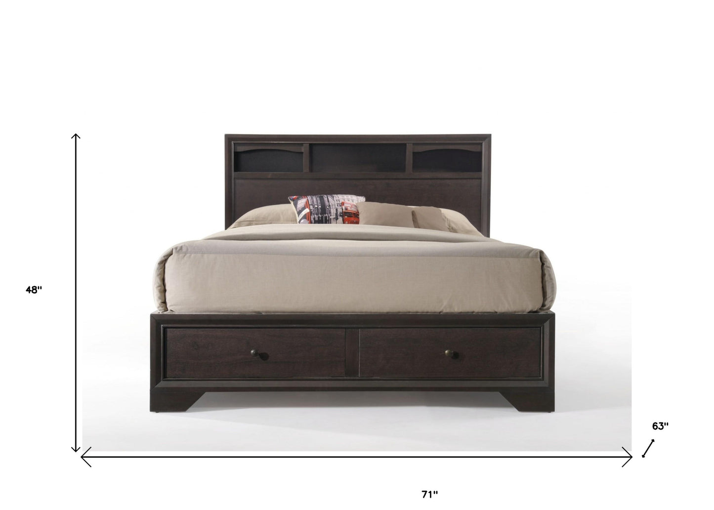 Rich Espresso Finish King Bed With Storage