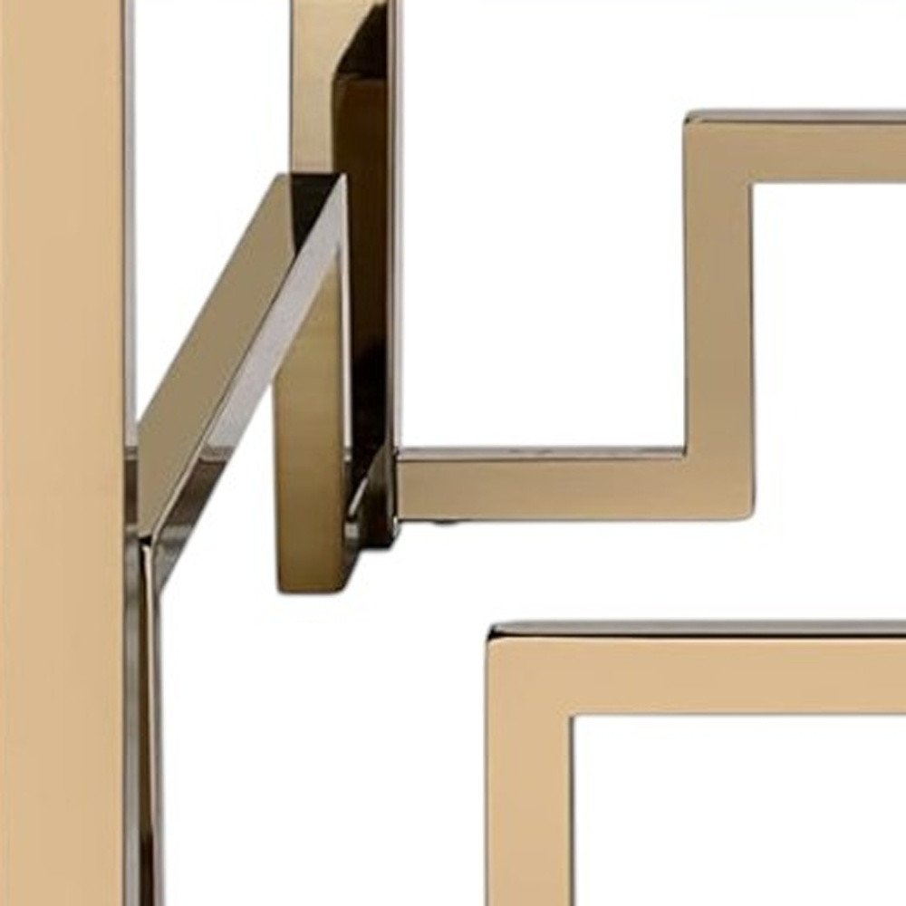 36" Champagne Polyester Tufted Cocktail Ottoman