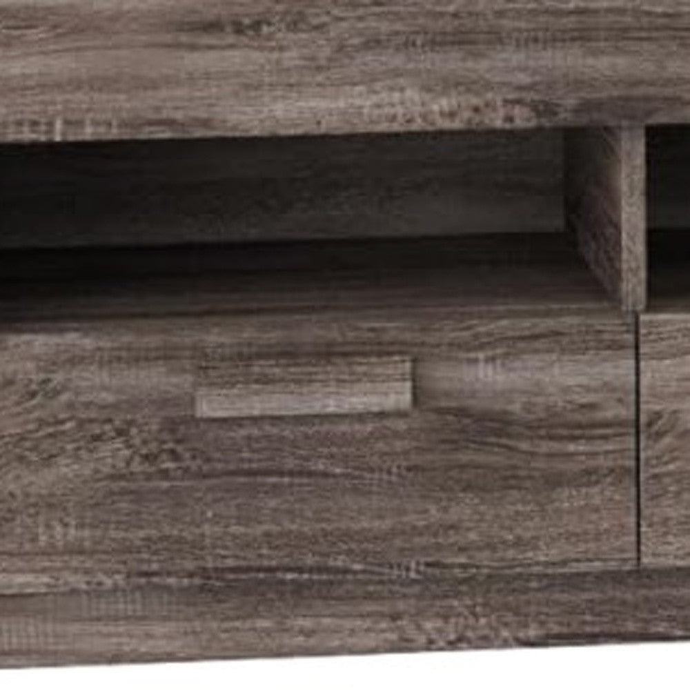 59" Brown Open Shelving TV Stand