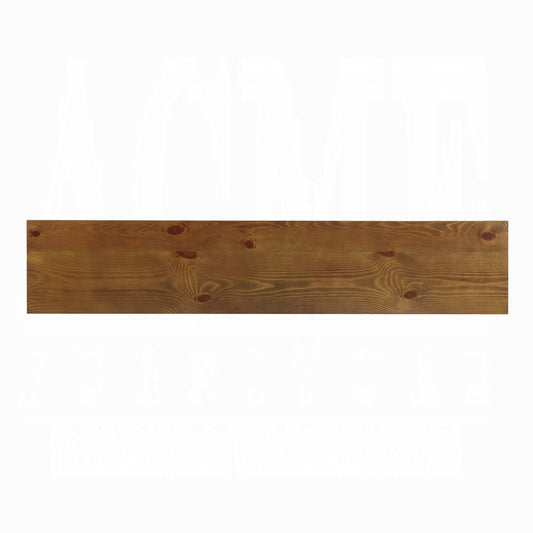 72" Oak Wood Floor Shelf Console Table With Shelf