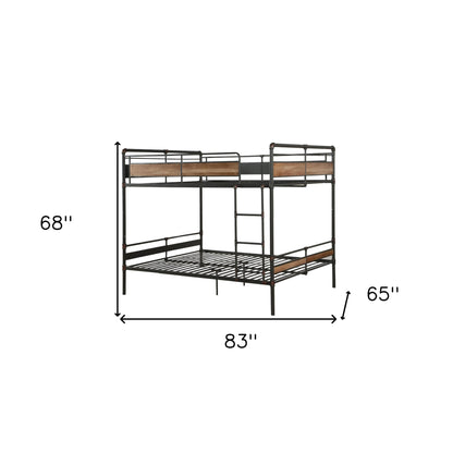 83" X 65" X 68" Sandy Black  Dark Bronze Handbrushed Queen Over Queen Bunk Bed